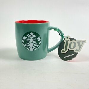 Starbucks Joyful Green Mug with Red Interior
